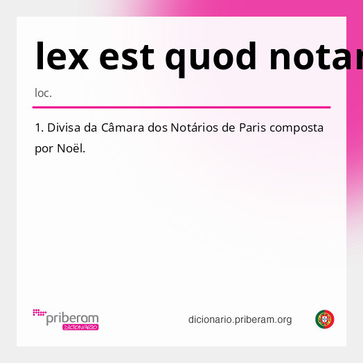 Significado de lex est quod notamus